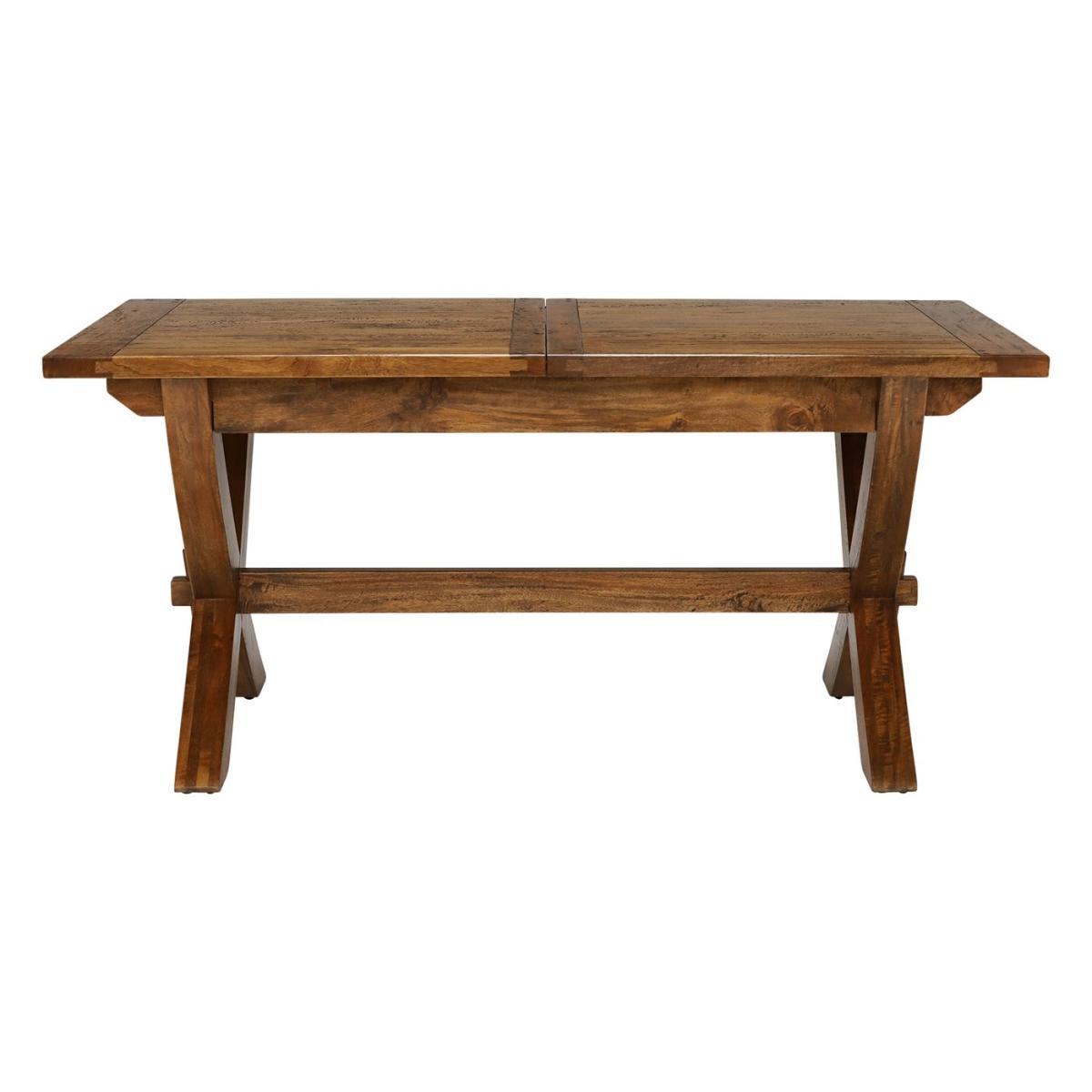 New Frontier Mango Wood X Leg Extending Dining Table, Brown | Barker & Stonehouse – image 2