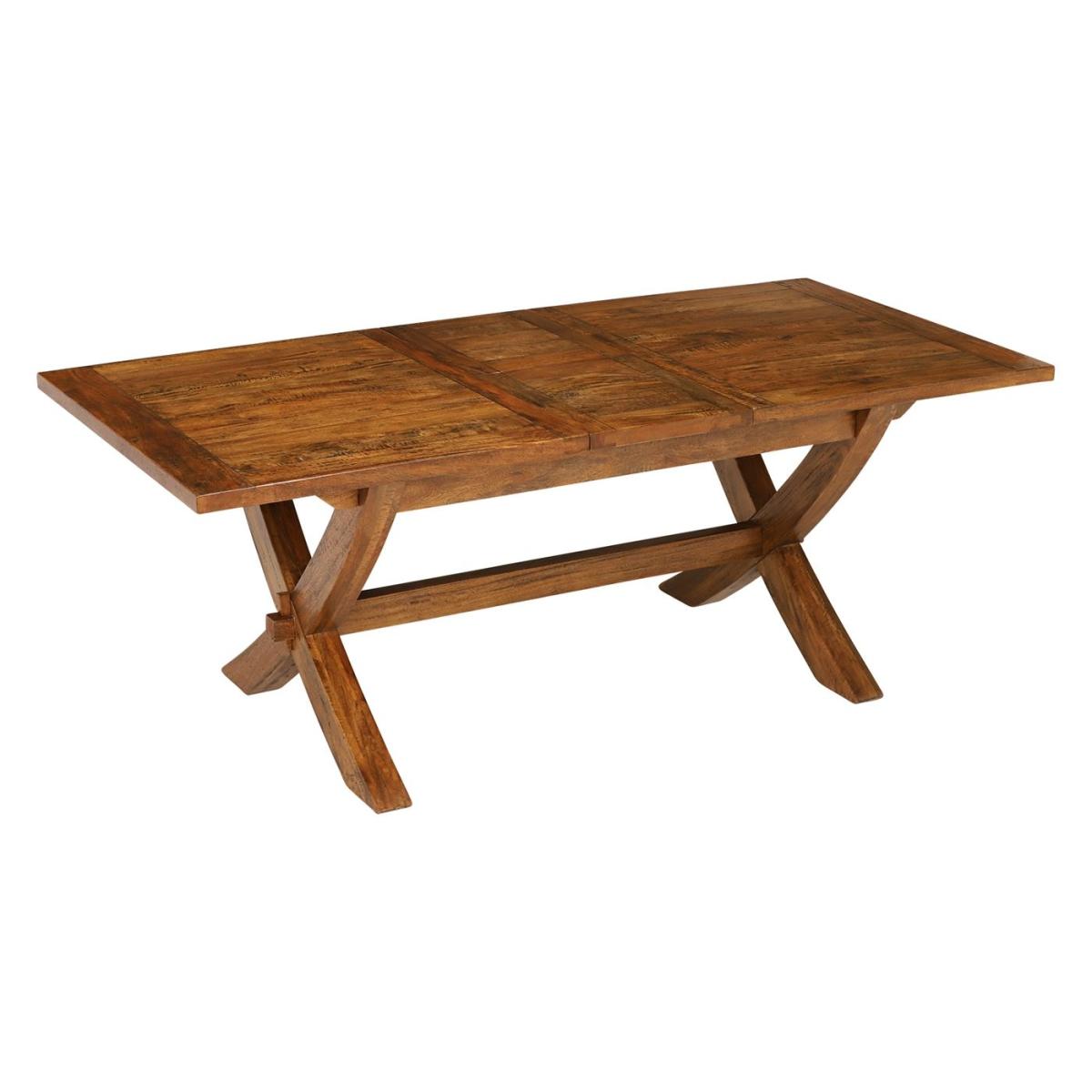 New Frontier Mango Wood X Leg Extending Dining Table, Brown | Barker & Stonehouse – image 6