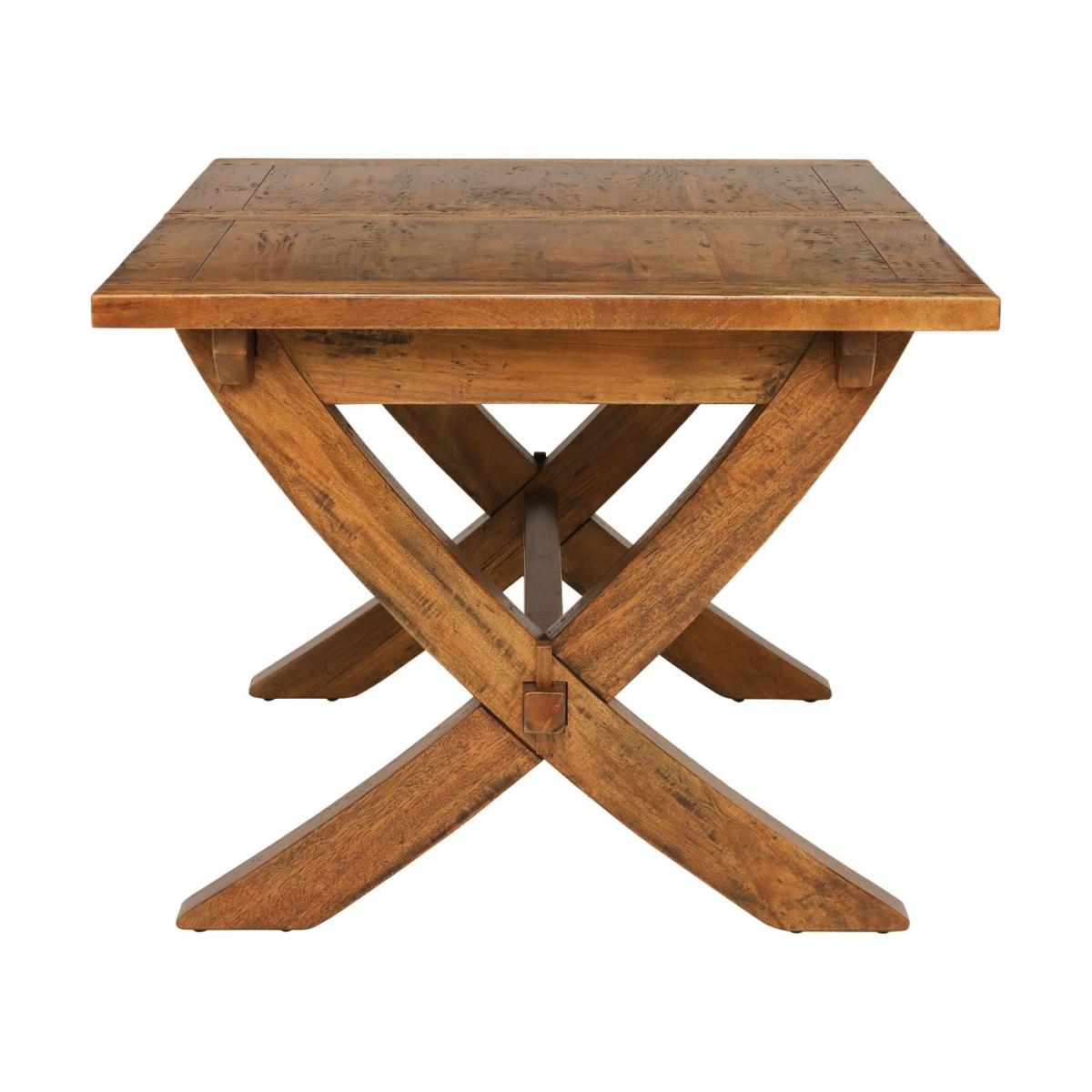 New Frontier Mango Wood X Leg Extending Dining Table, Brown | Barker & Stonehouse – image 8