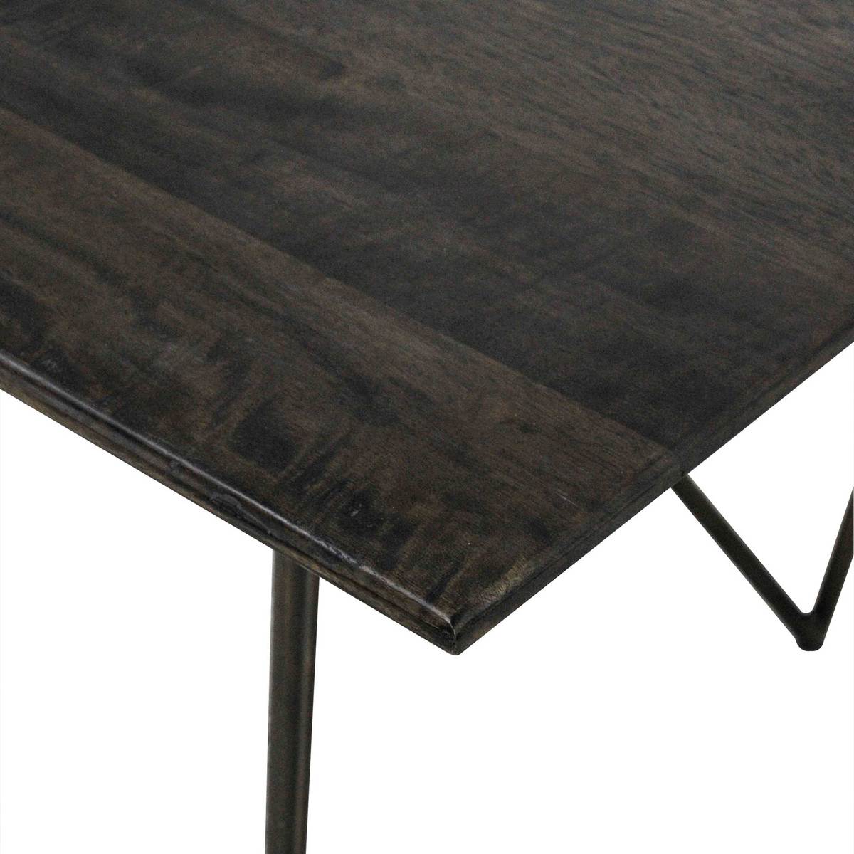 Facet Dining Table, Dark Mango Wood and Brass – image 3
