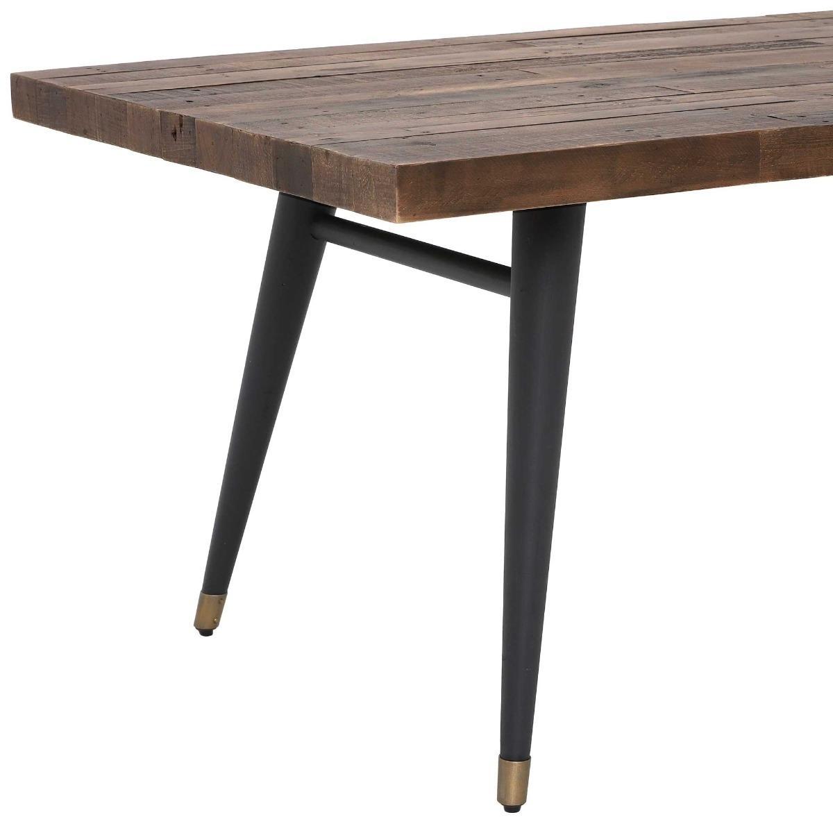 Modi Wooden Dining Table, Dining Bench &amp; 2 x Brown Faux Leather Dining Chairs - Barker &amp; Stonehouse – image 7