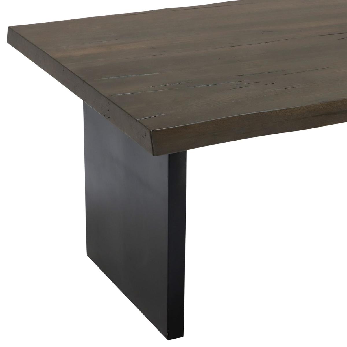 Alamo Dining Table with Live Edge & Tango Metal Legs, Brown Oak Wood | Barker & Stonehouse – image 2