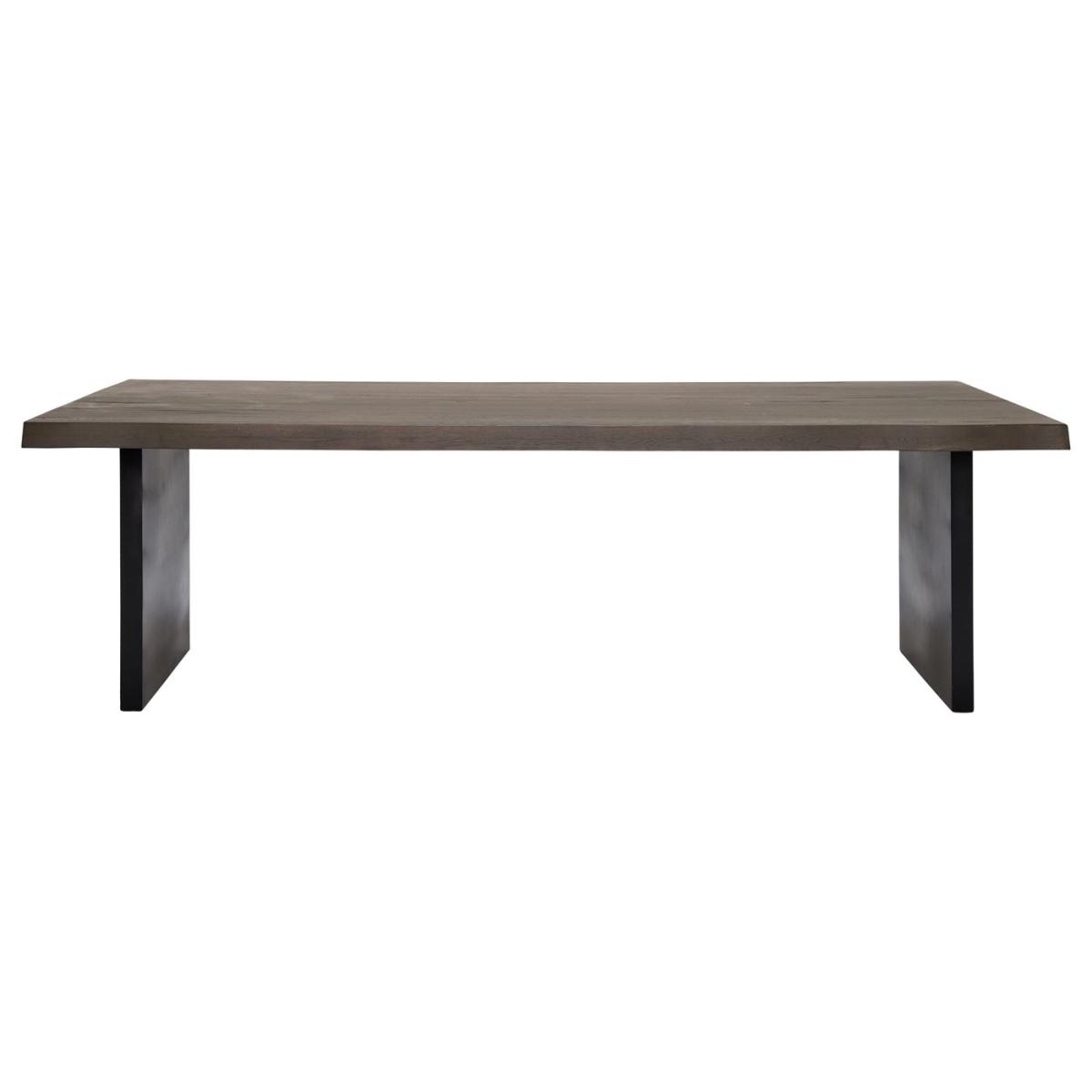 Alamo Dining Table with Live Edge & Tango Metal Legs, Brown Oak Wood | Barker & Stonehouse – image 6