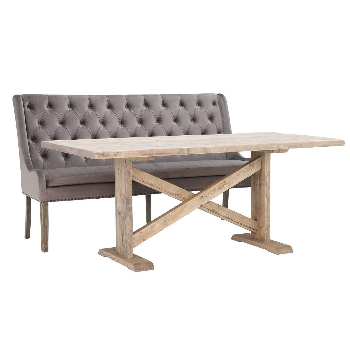 Newsham Dining Table & 2x Ophelia Buttoned Backed Benches, 776 | Barker & Stonehouse – image 4