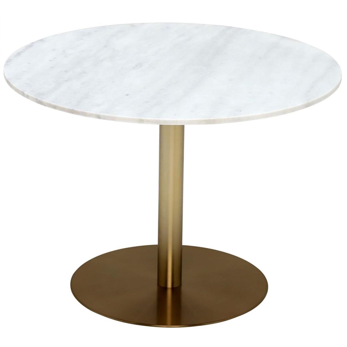 Apollo Dining Table, White Marble and Brushed Brass – image 3