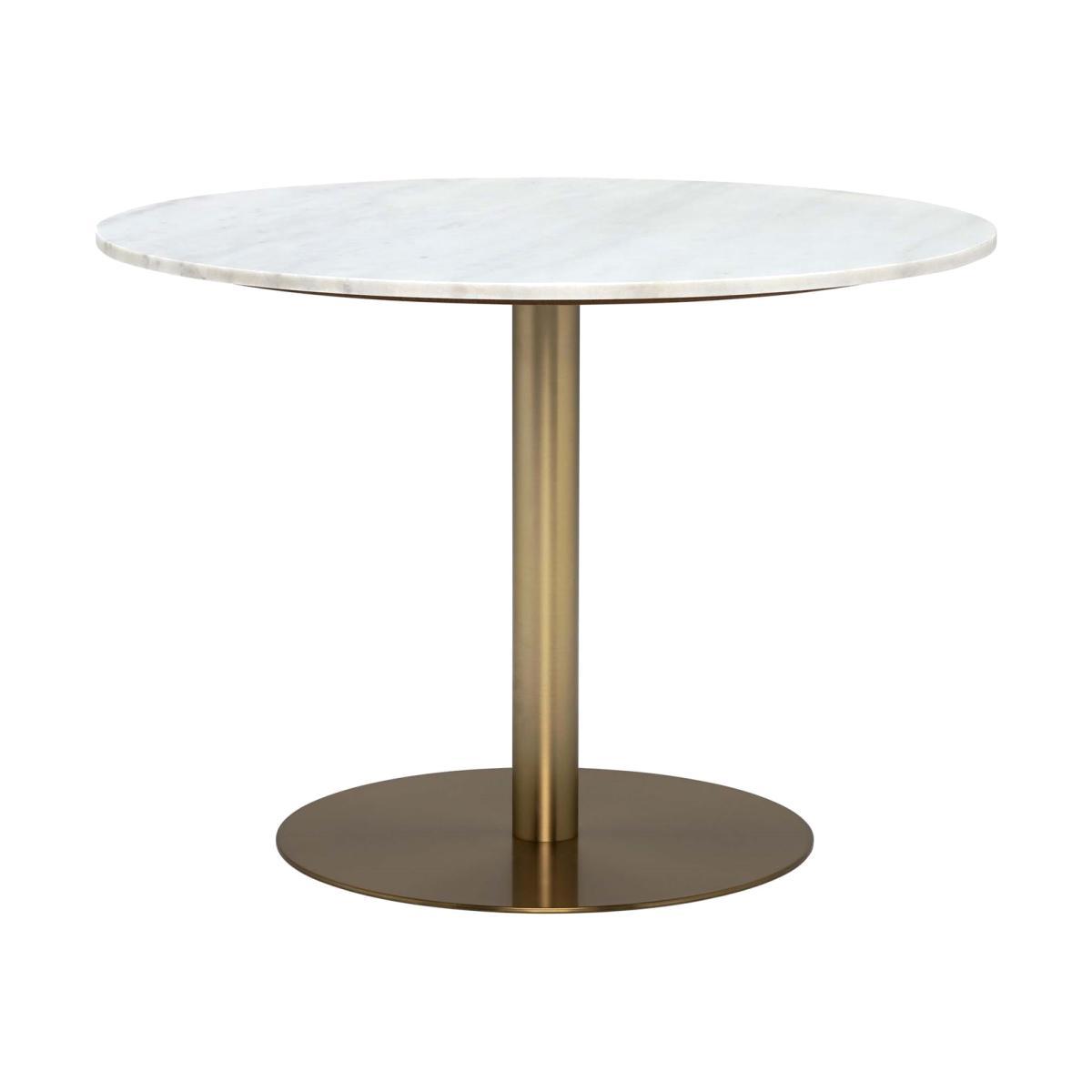 Apollo Dining Table, White Marble and Brushed Brass – image 1