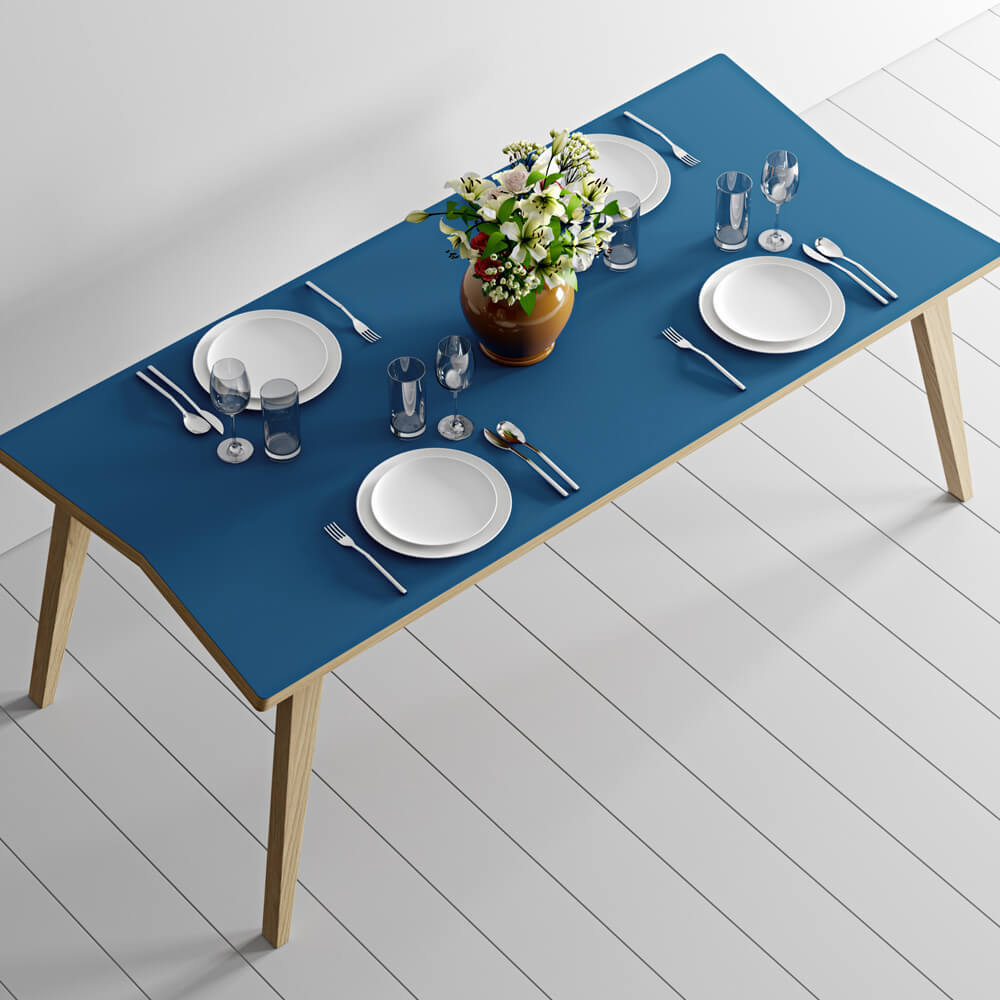 Oak/Blue Arrow Dining Table – image 3