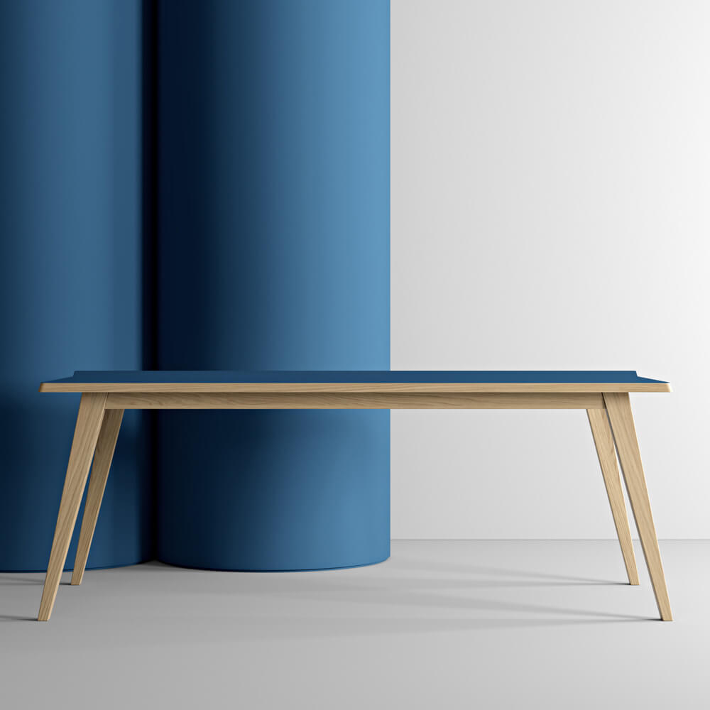 Oak/Blue Arrow Dining Table – image 4