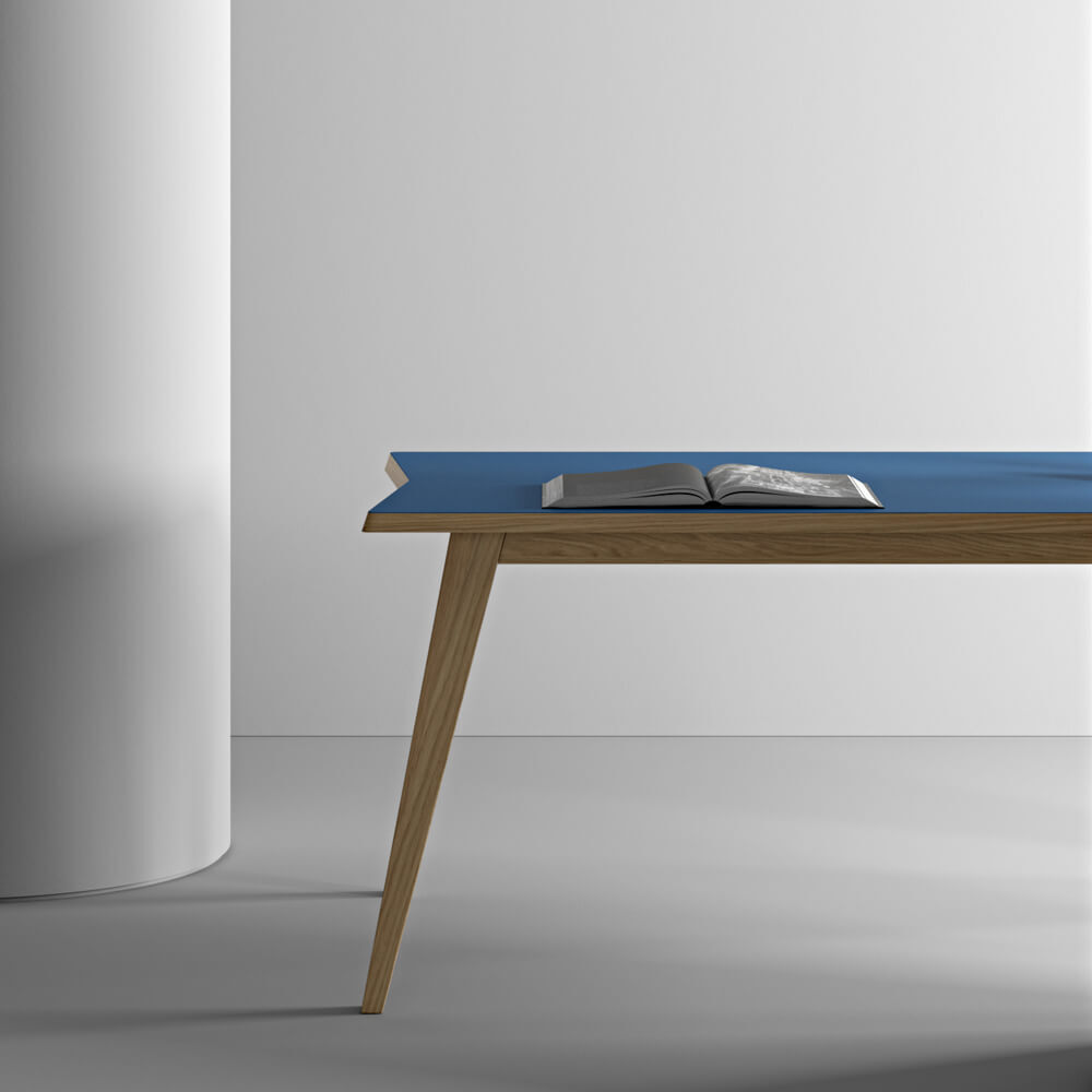 Oak/Blue Arrow Dining Table – image 7