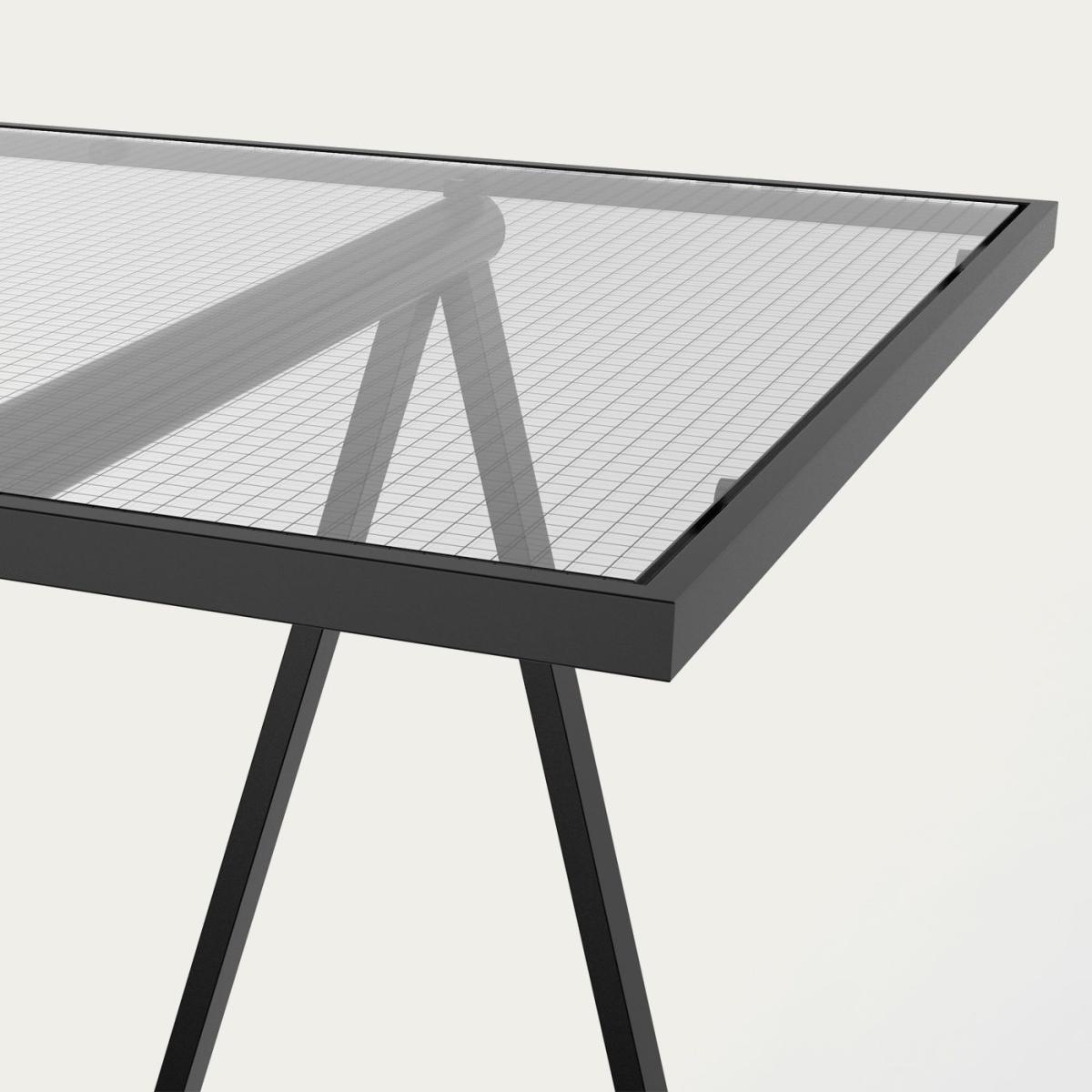 Glass Top Trestle Table – image 5