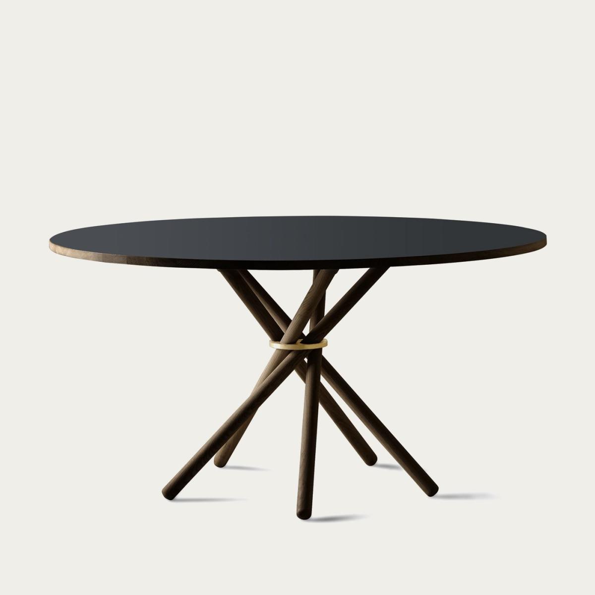 Nero Linoleum/Dark Oak Hector 140 Dining Table