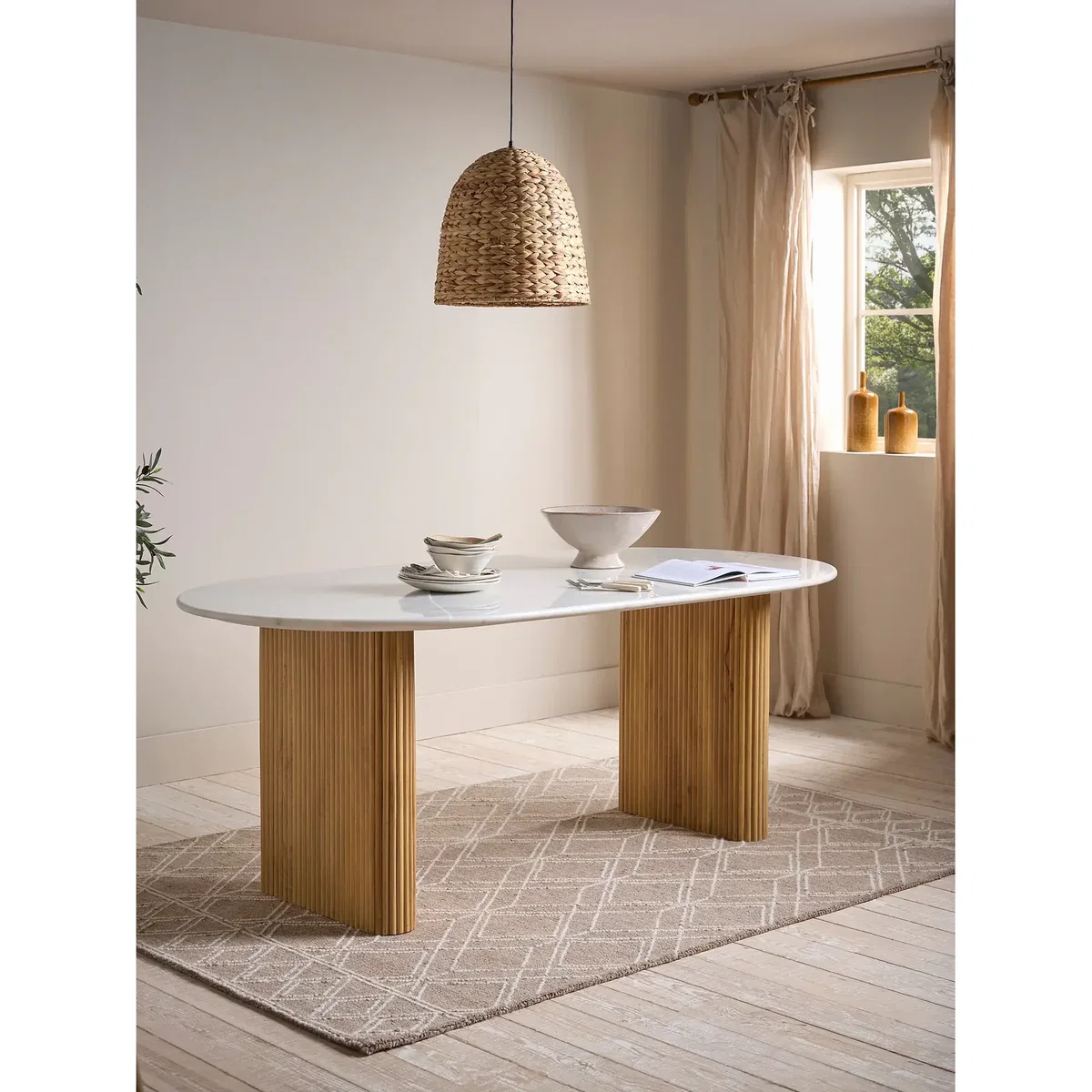 Maeva Fluted Oval Dining Table - 6 Seater – image 2