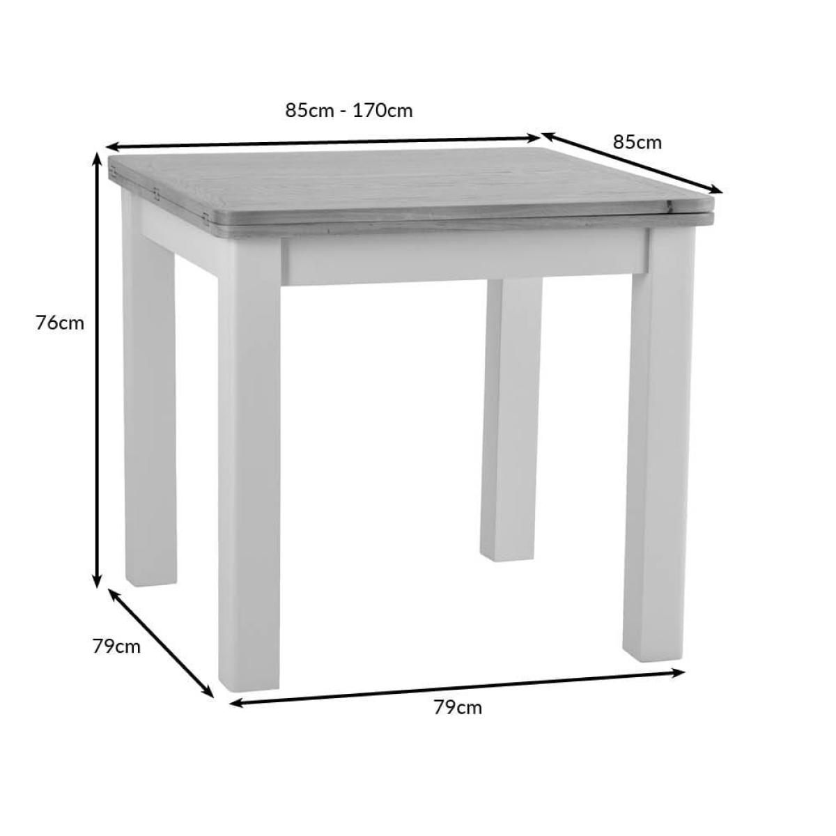 Rutland Painted Oak Flip Top Extending Table – image 12