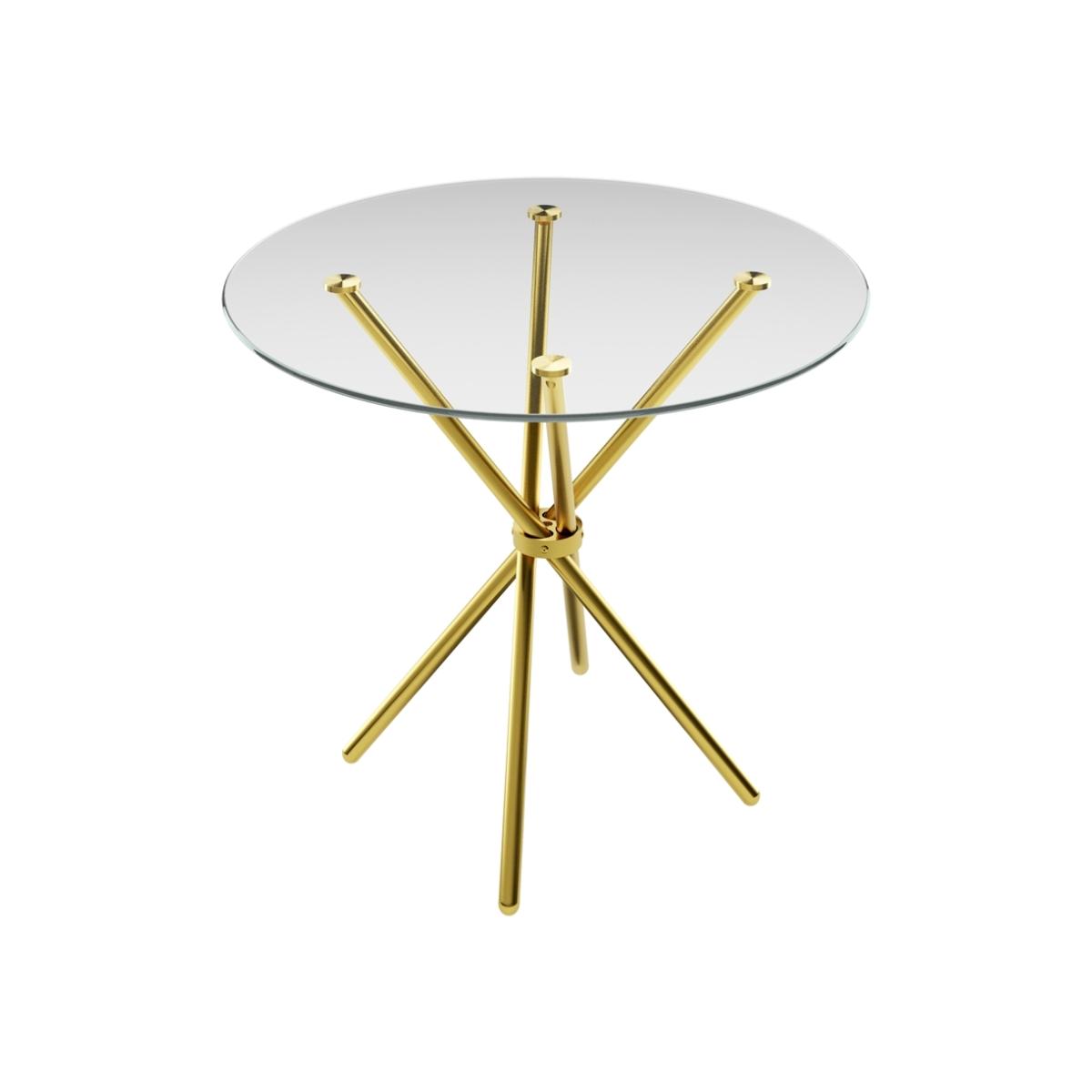 LPD Casa Clear Top / Gold Legs Dining Table – image 1