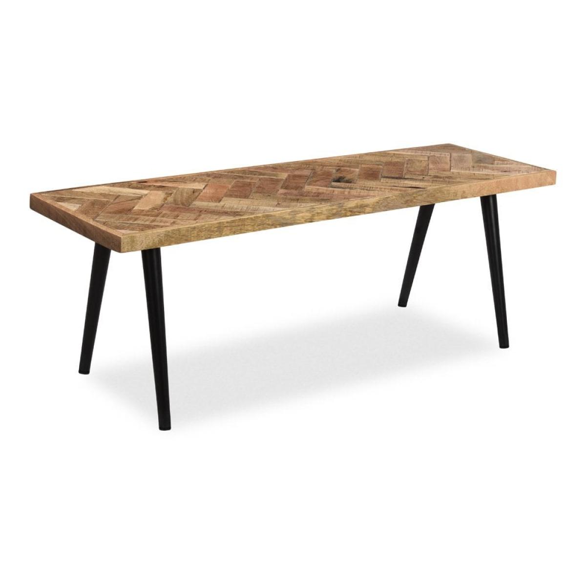 Conner 6 Seat Herringbone Dining Table Set, Light Mango Wood – image 5