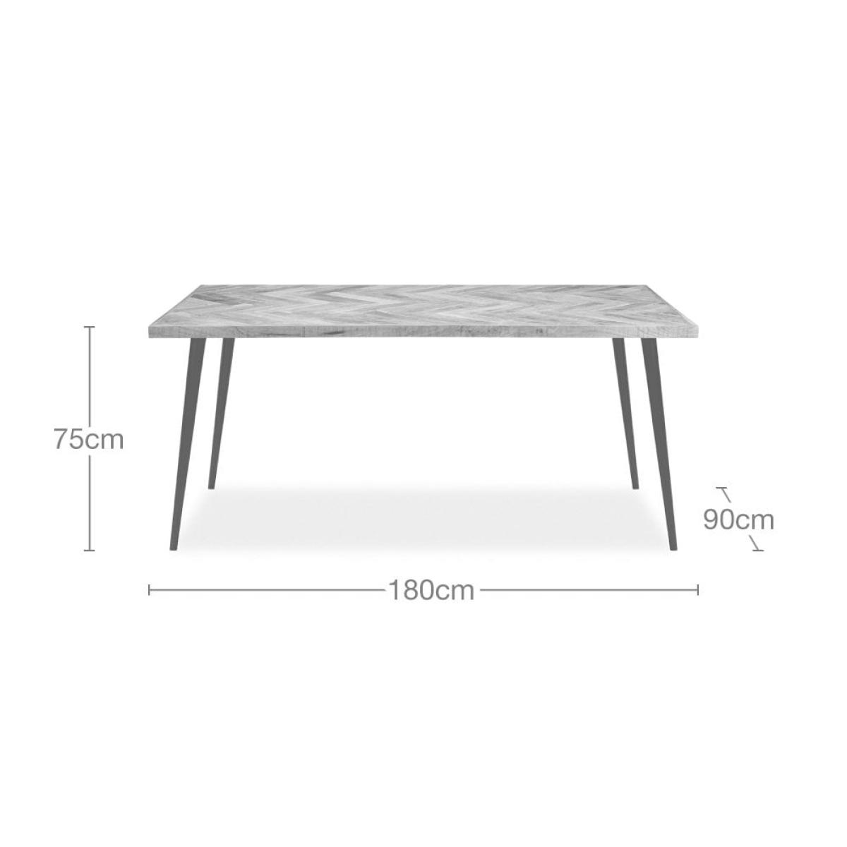 Conner 6 Seat Herringbone Dining Table Set, Light Mango Wood – image 8