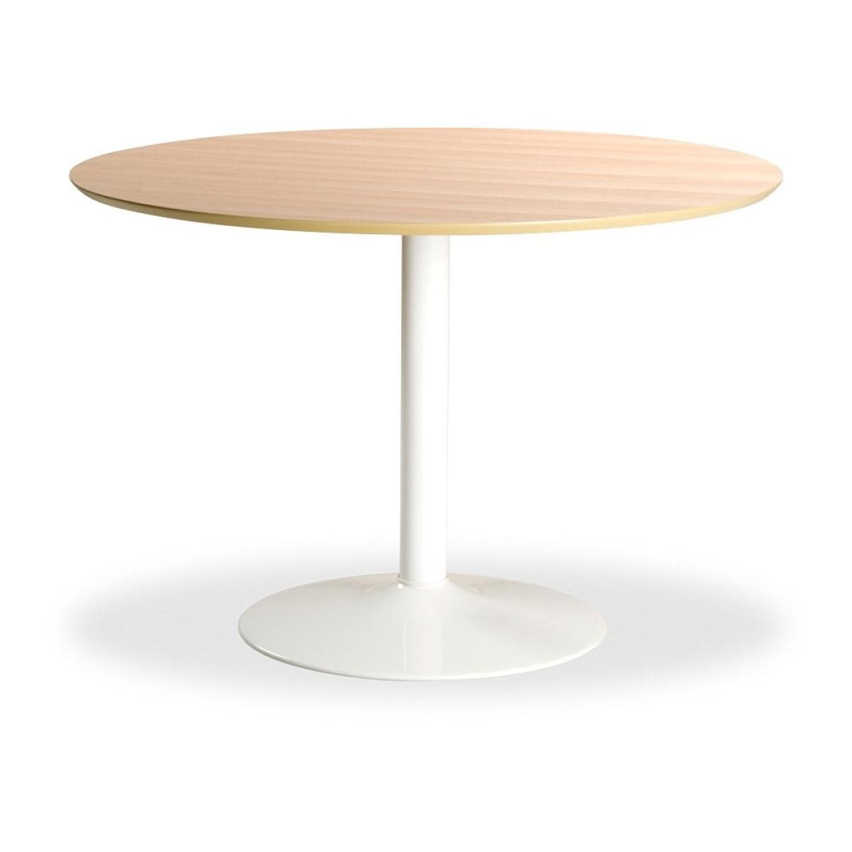 Ibiza 4 Seat Round Dining Table, Oak & White – image 3