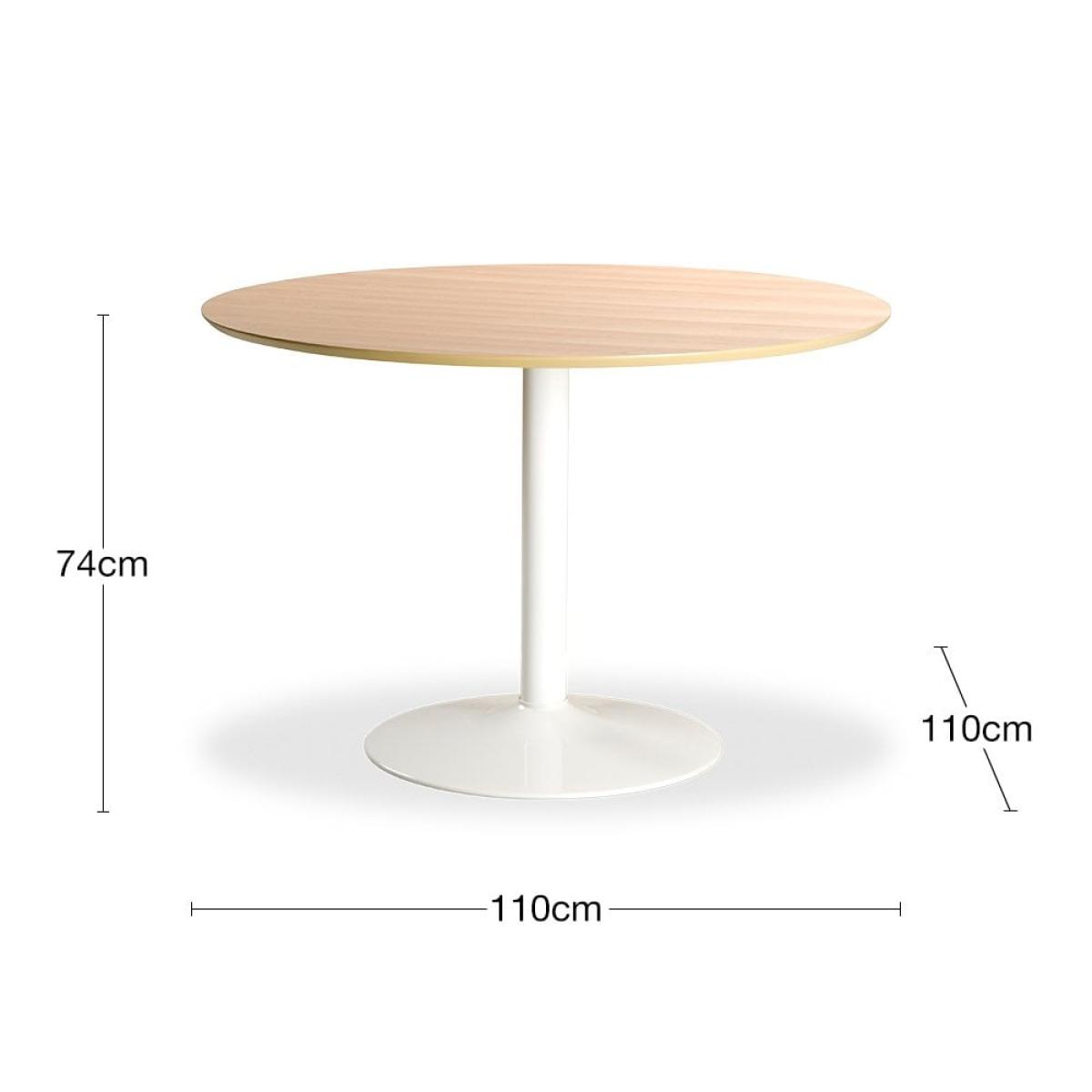 Ibiza 4 Seat Round Dining Table, Oak & White – image 4