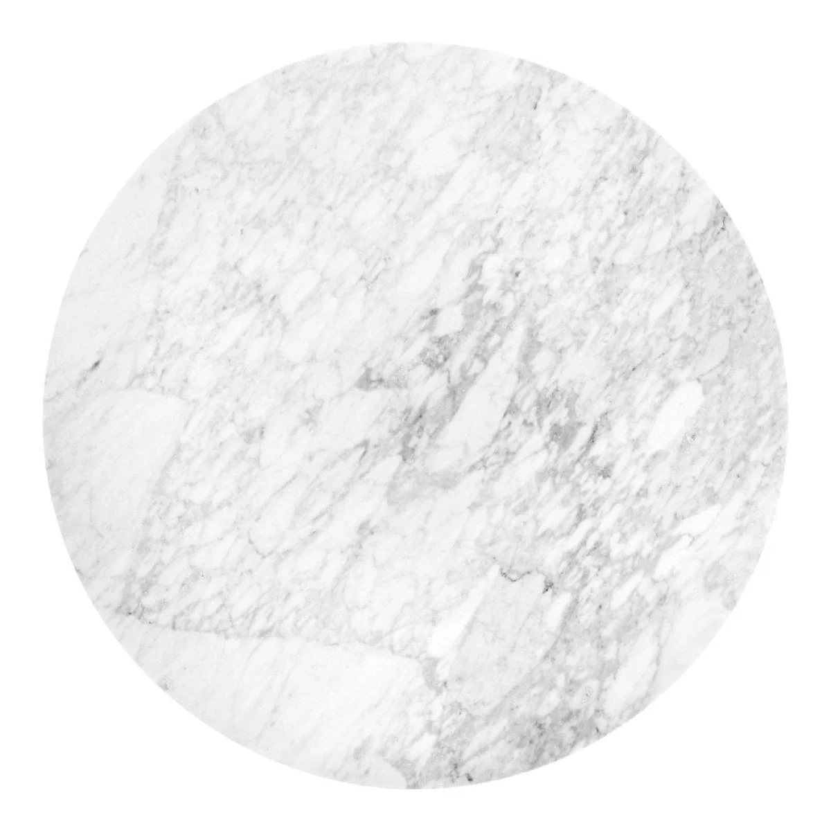 Kingsbury 4 Seat Round Dining Table, White Marble & Brass Size: 120cm – image 2