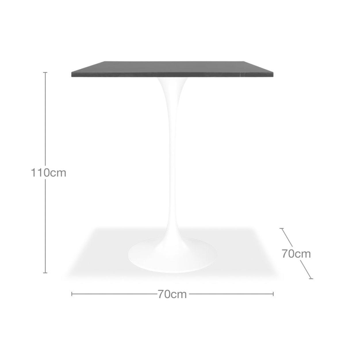 Fulham Square Bar Table, Black Marble & White Size: 70cm – image 5
