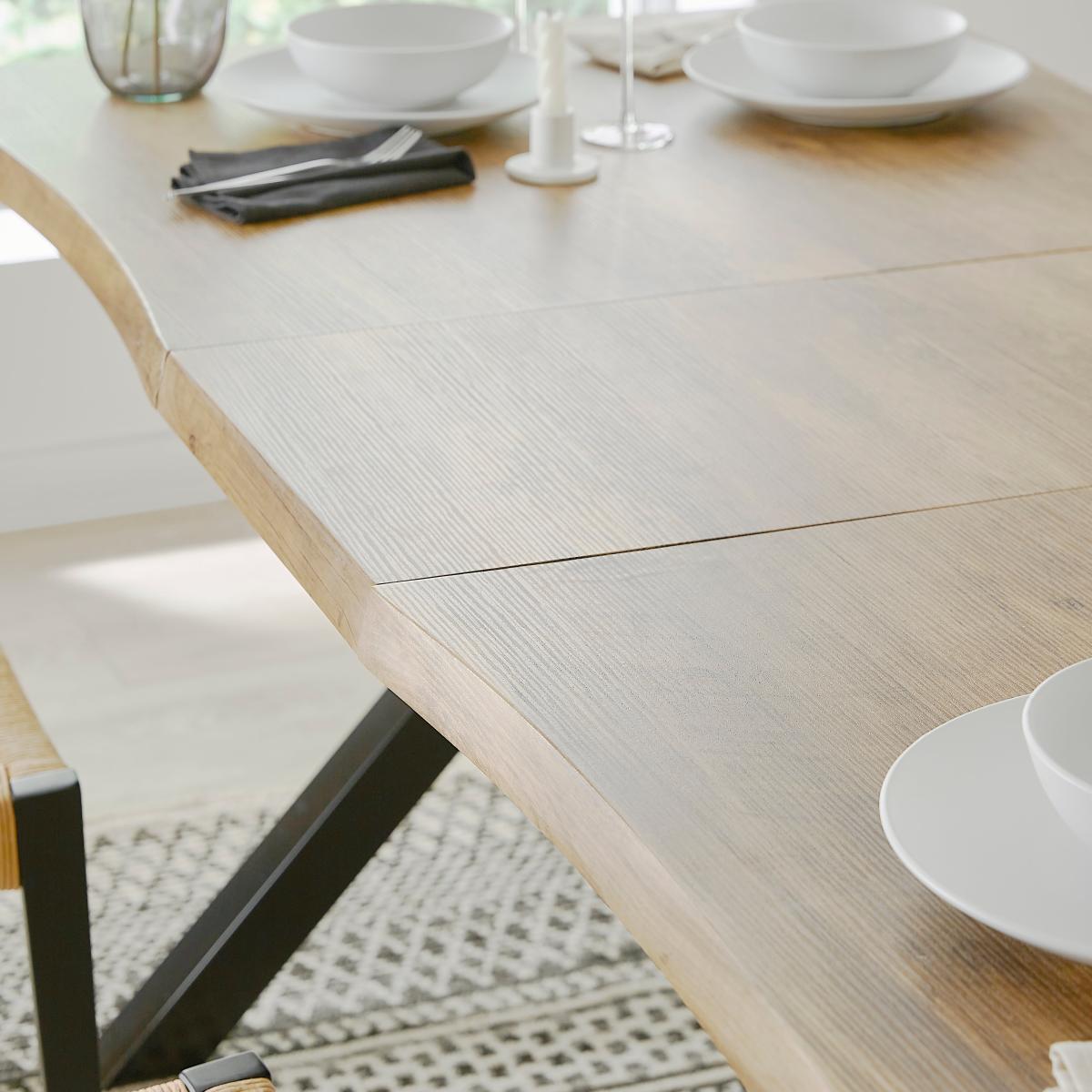 Ezra 4-6 Seater Rectangular Extendable Dining Table, 160-200cm Light Wood – image 4