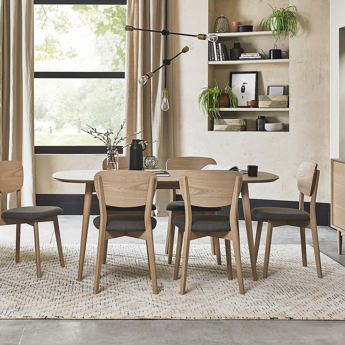 Dansk Scandi 6 Seater Dining Table - Oak Wood (Brown) – image 3
