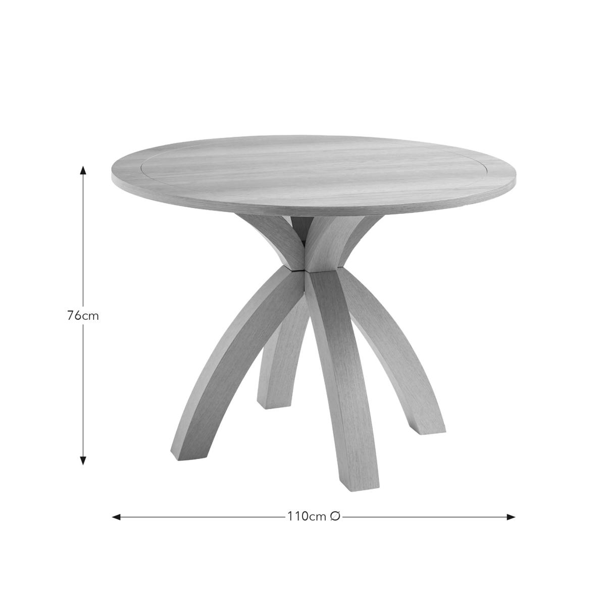 Xavi 4 Seater Round Dining Table, Oak – image 5