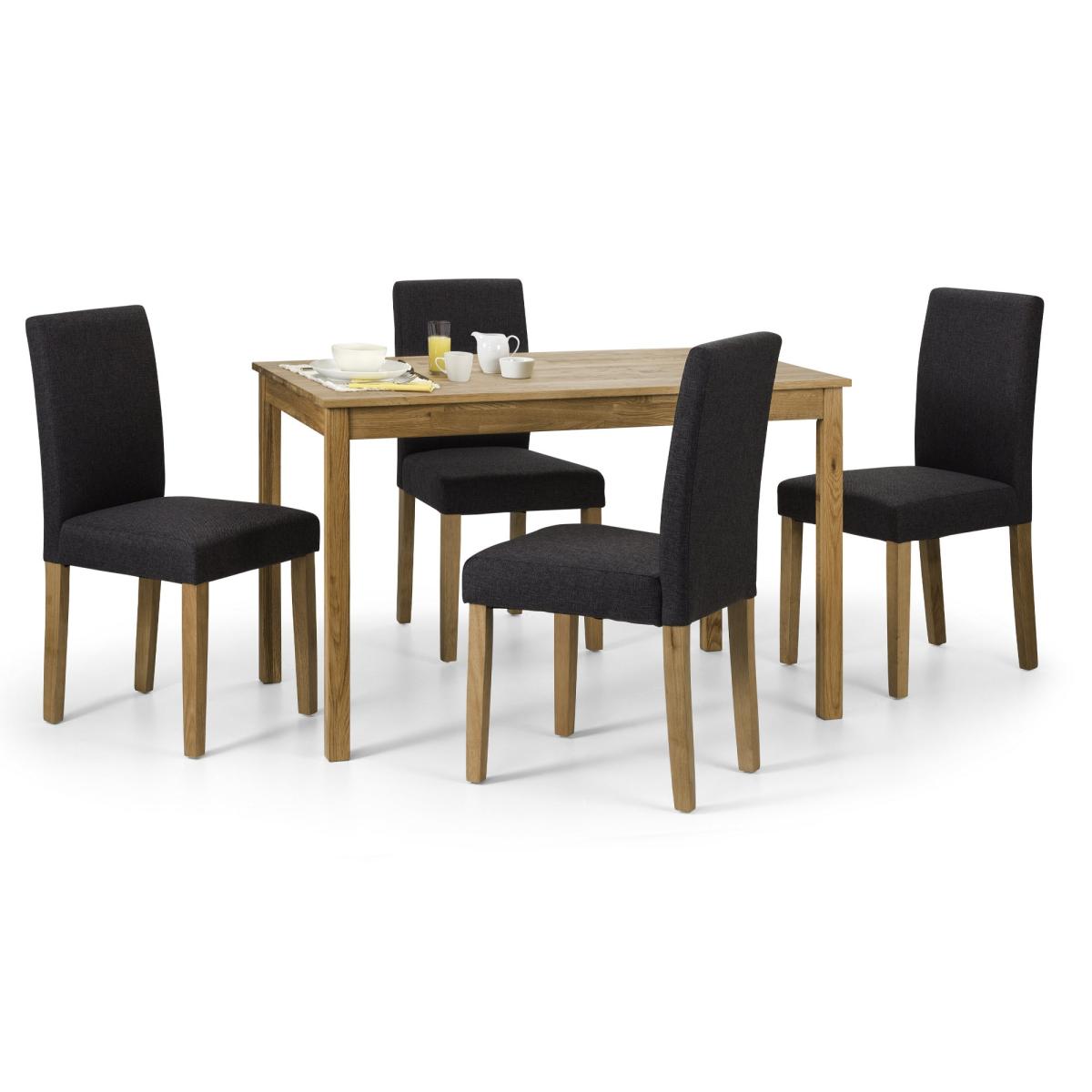 Coxmoor 4 Seater Rectangular Dining Table, Off White Solid Oak Natural – image 4