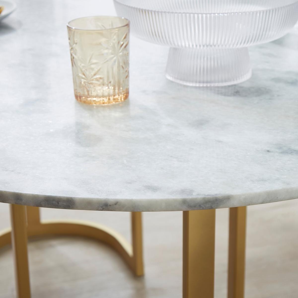 Sascha 6 Seater Oval Dining Table, Marble White – image 2