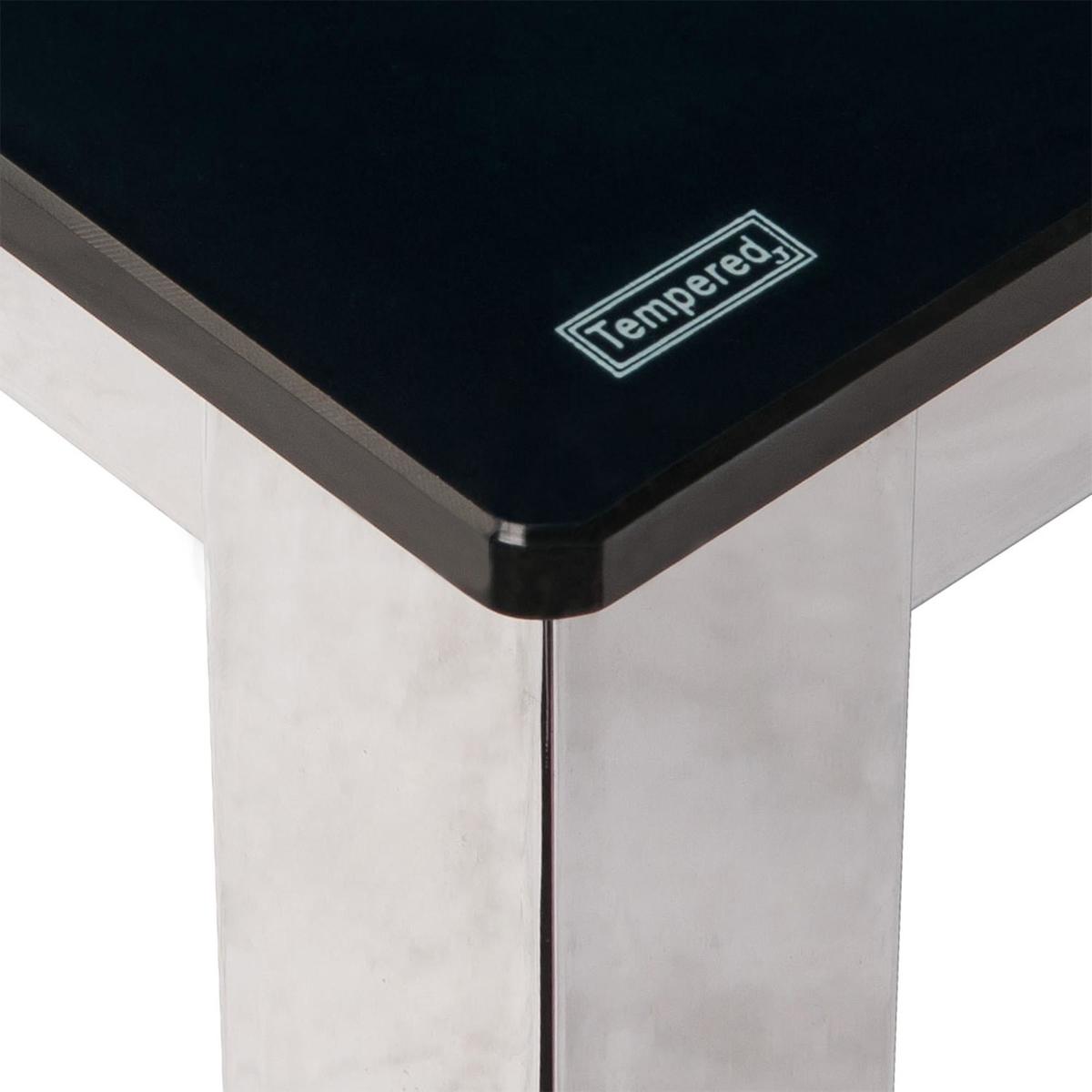 Tempo 160cm Glass Top Dining Table Black – image 2