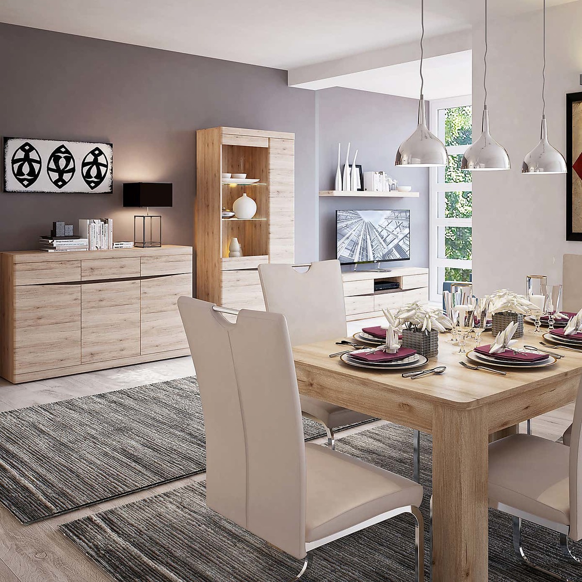 Kensington Extending Dining Table Wood (Brown) – image 4