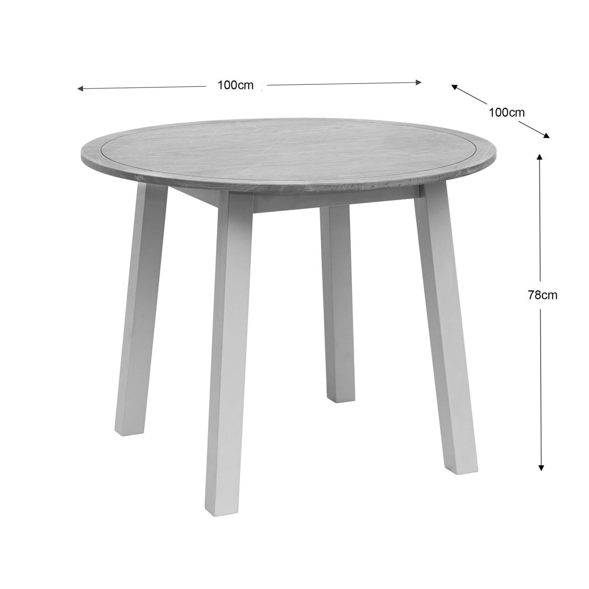 Clifford 4 Seater Round Dining Table Grey – image 8