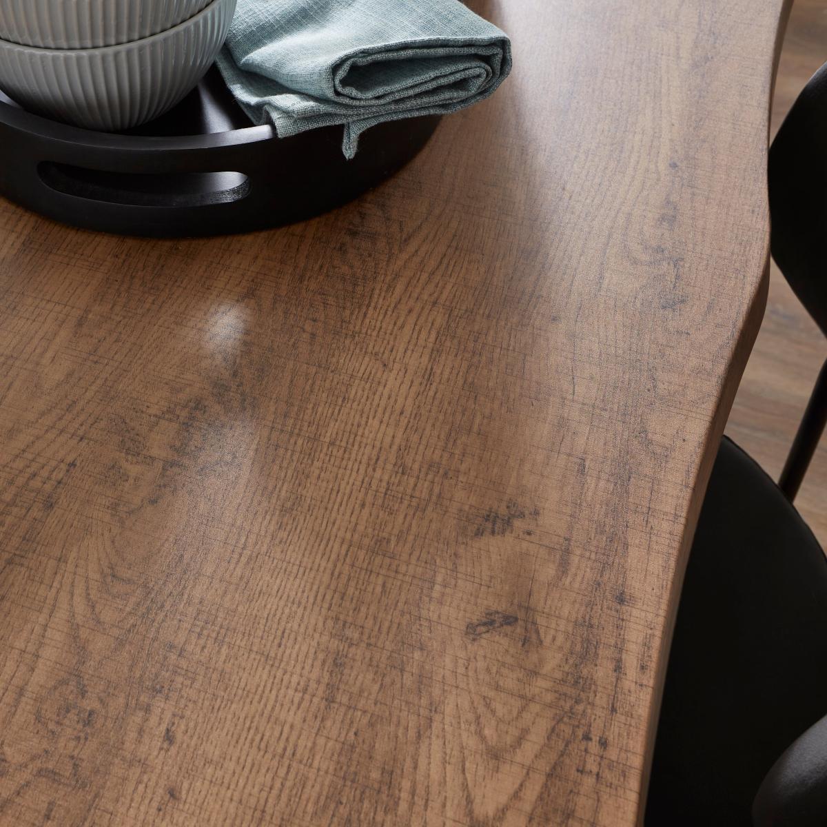 Tiarna Wave Edge Dining Table Rustic Oak Effect – image 3