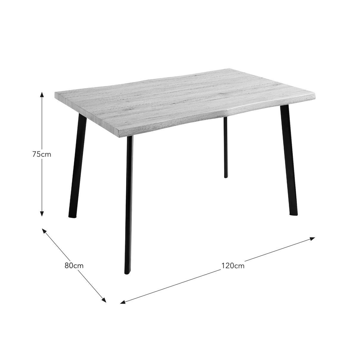 Tiarna Wave Edge Dining Table Rustic Oak Effect – image 6