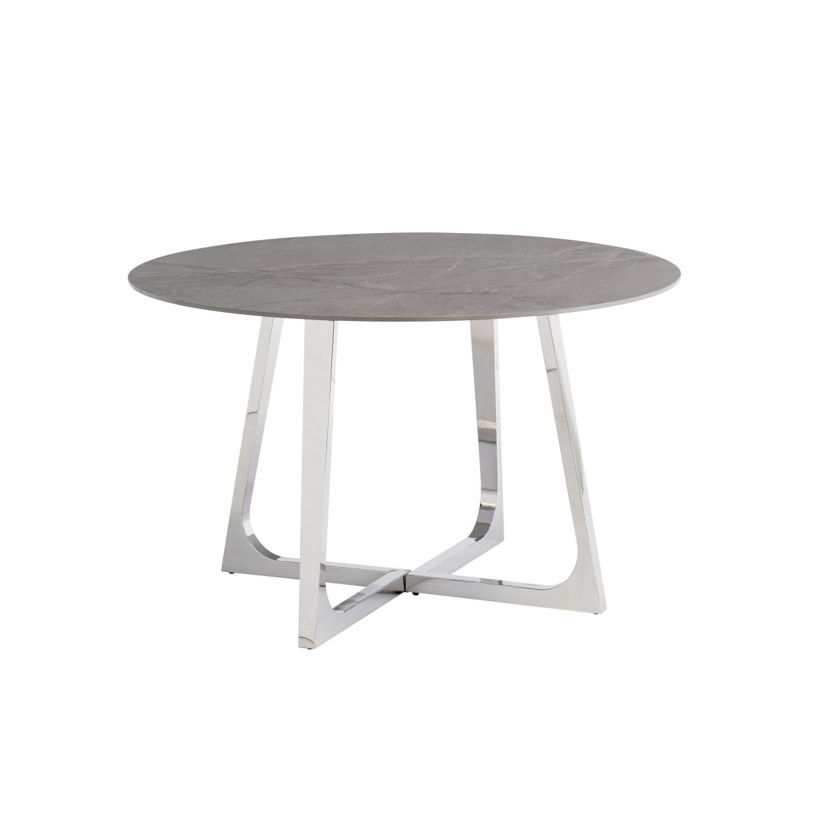 Desana 4 Seater Round Dining Table, Grey Sintered Stone Grey – image 2