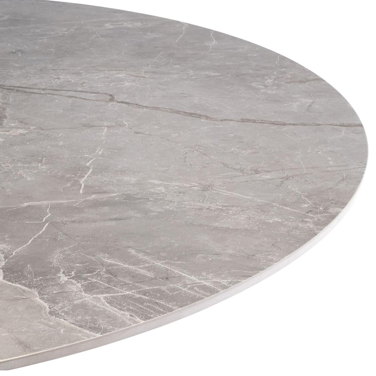 Desana 4 Seater Round Dining Table, Grey Sintered Stone Grey – image 4