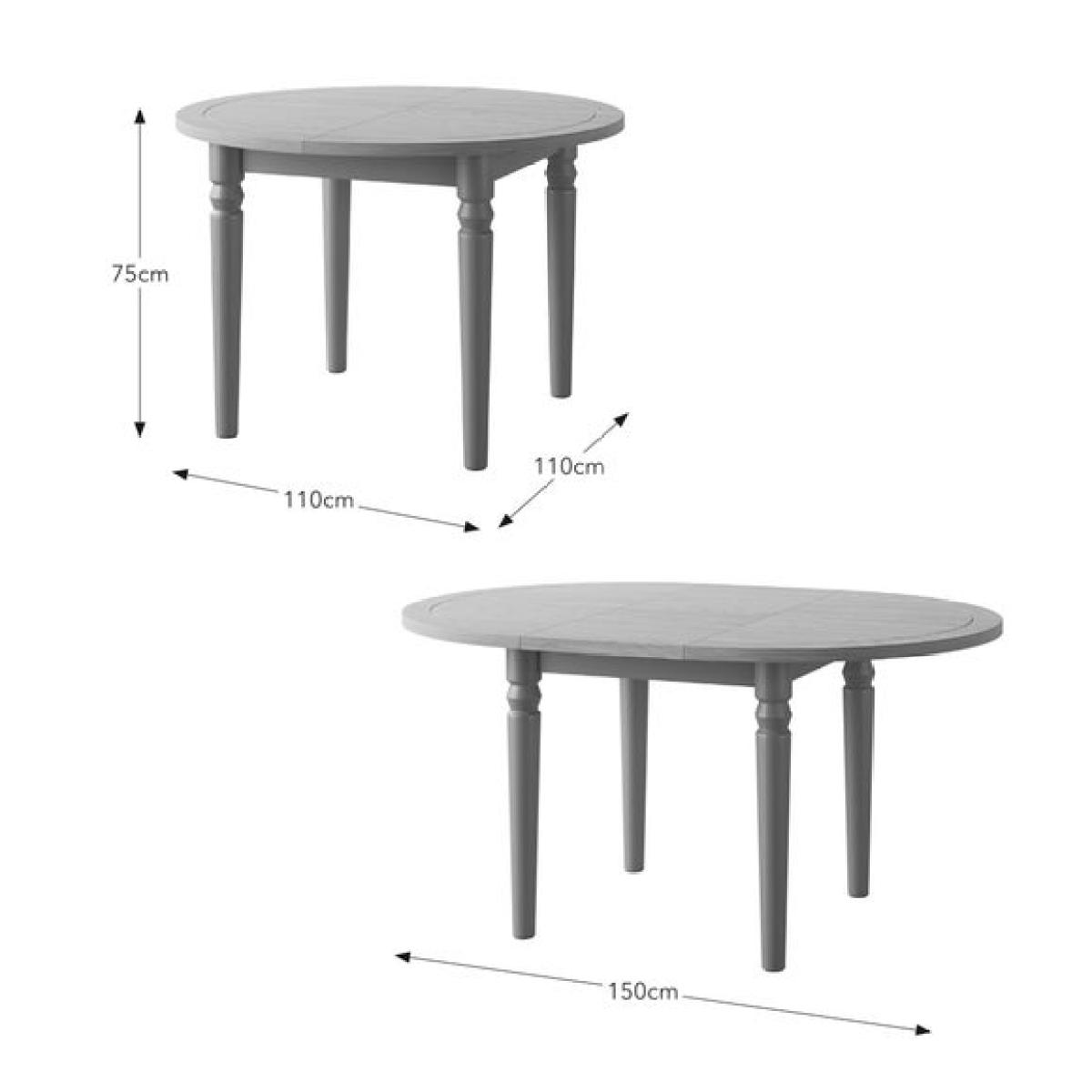 Pip 4-6 Seater Round to Oval Extendable Dining Table – image 9