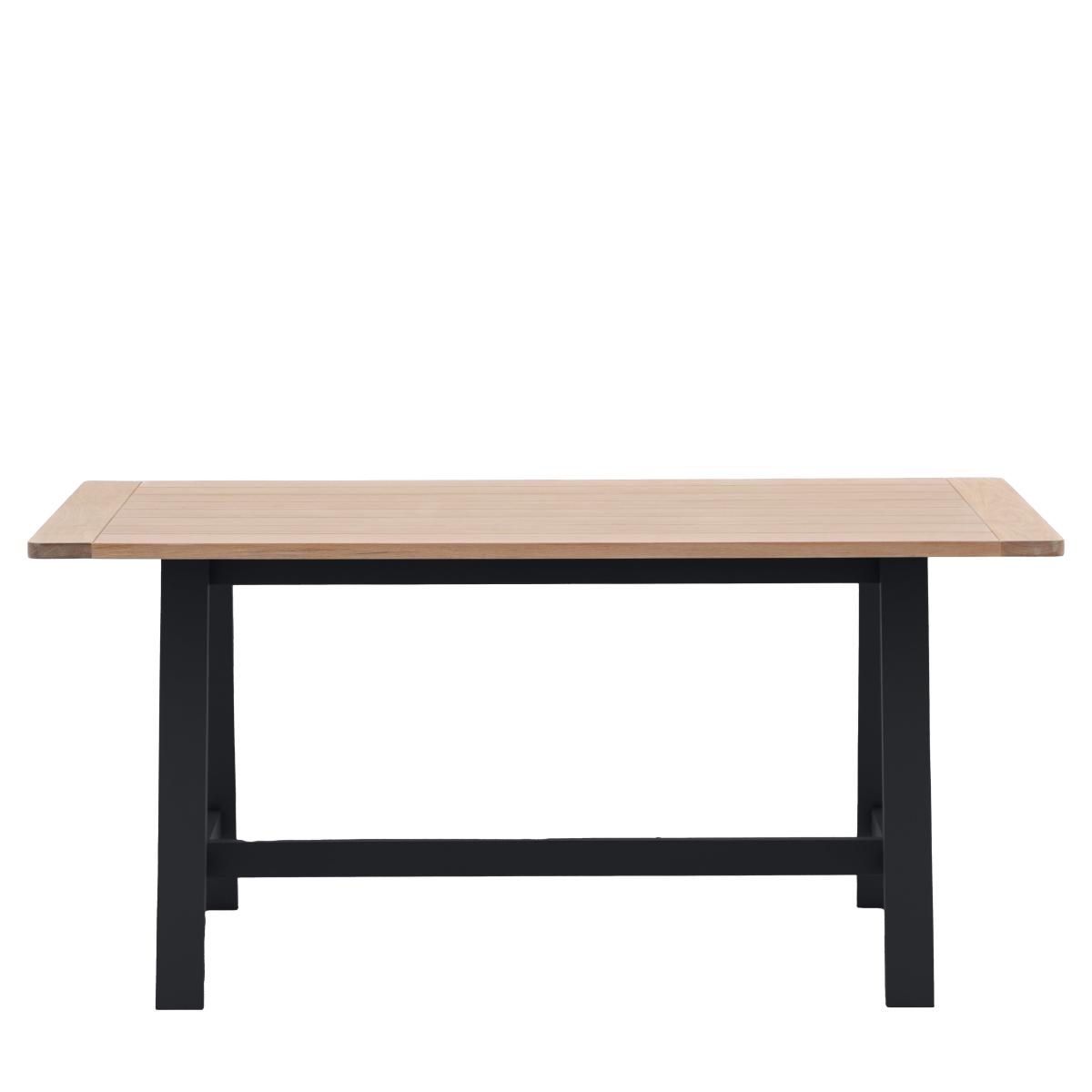 Elda Trestle 4 Seater Rectangular Dining Table, Oak Charcoal (Grey) – image 2