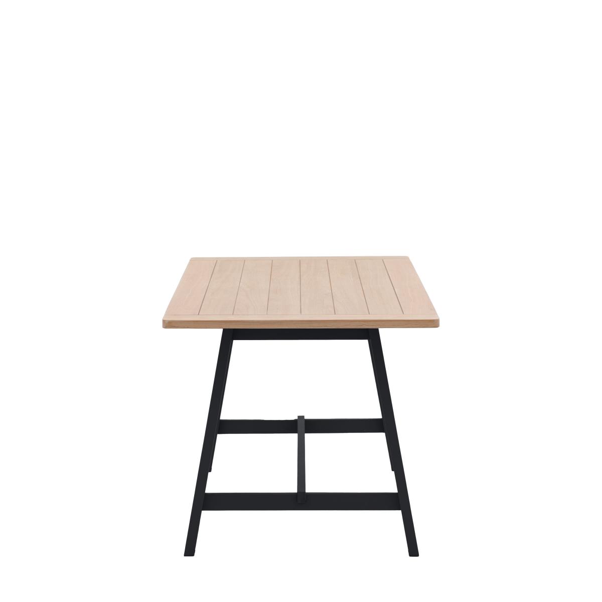Elda Trestle 4 Seater Rectangular Dining Table, Oak Charcoal (Grey) – image 4