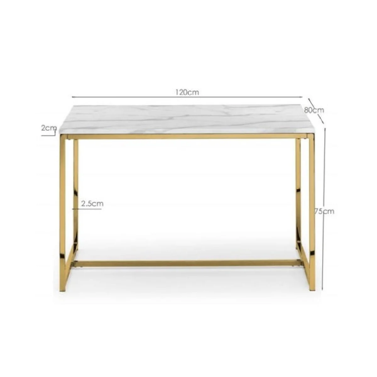 Return - Scala 4 Seater Rectangular Dining Table, Gold – image 6