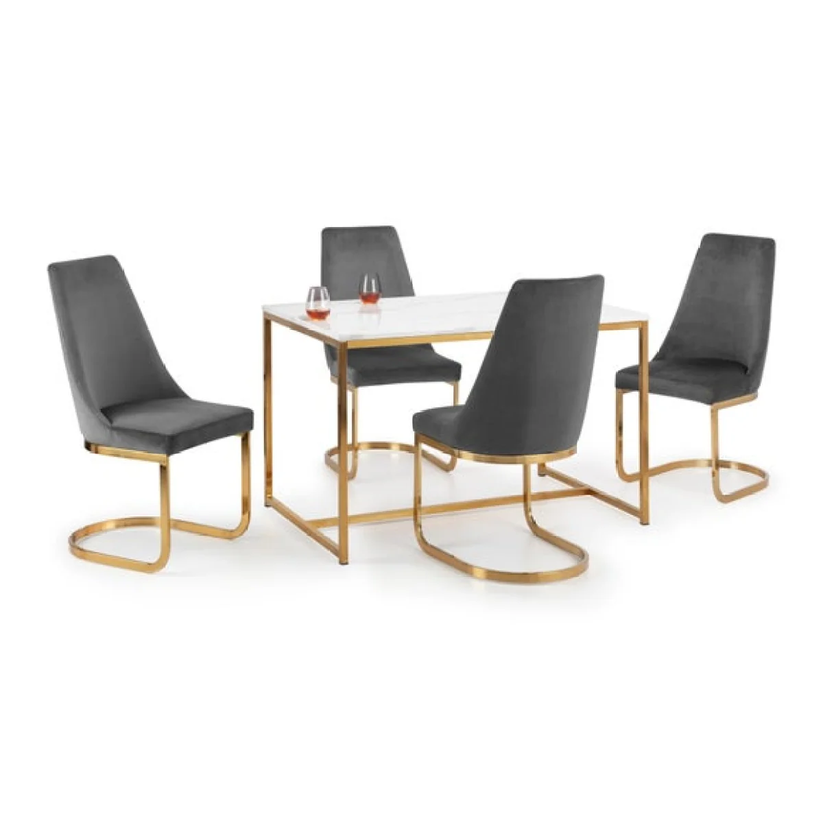 Return - Scala 4 Seater Rectangular Dining Table, Gold – image 7