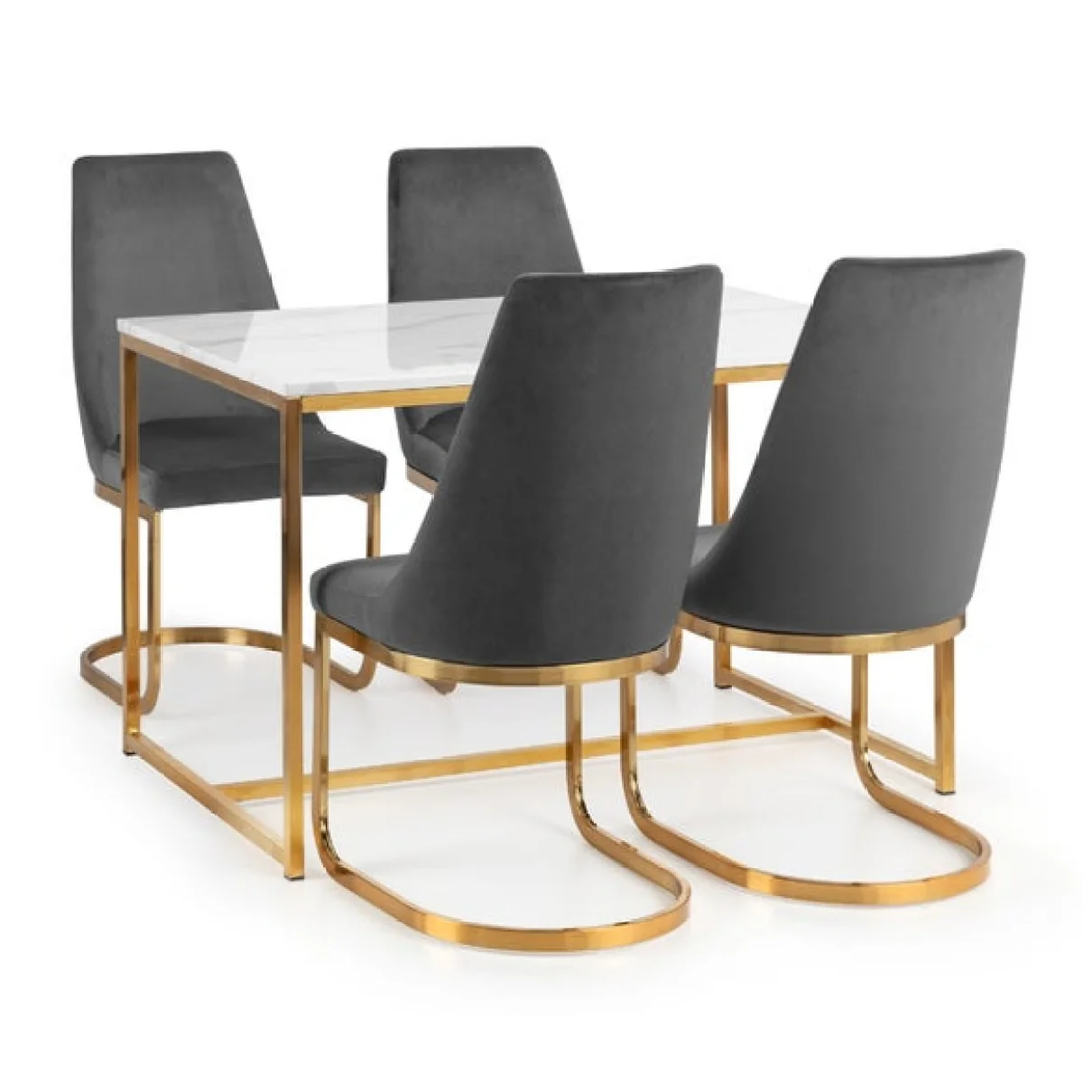 Return - Scala 4 Seater Rectangular Dining Table, Gold – image 8