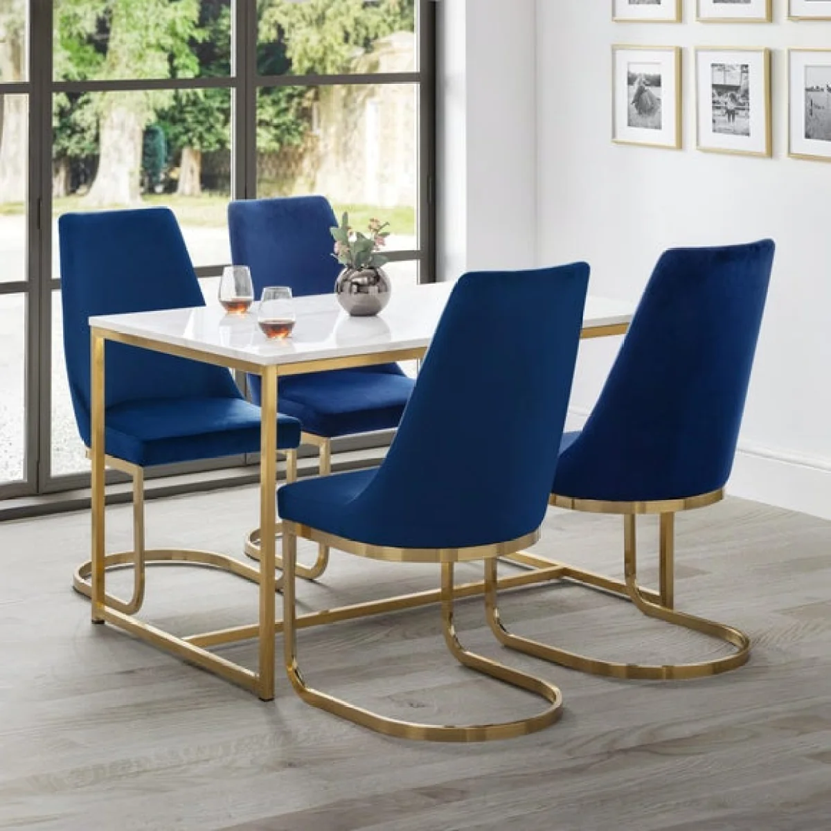 Return - Scala 4 Seater Rectangular Dining Table, Gold – image 9