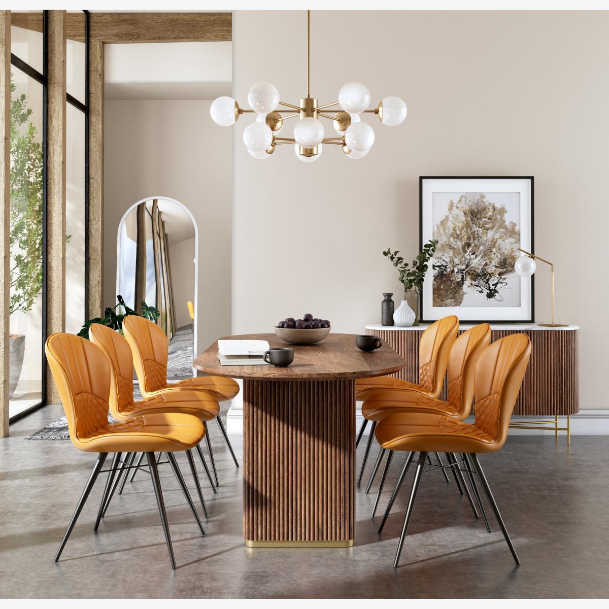 Kiera 6 Seater Oval Dining Table Walnut – image 1
