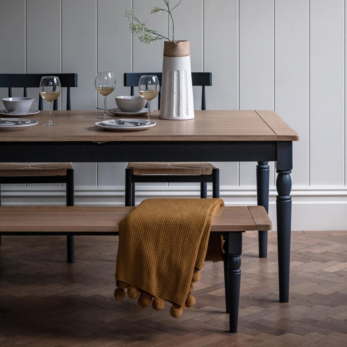 Elda 6-10 Seater Rectangular Extending Dining Table Charcoal (Grey) – image 2