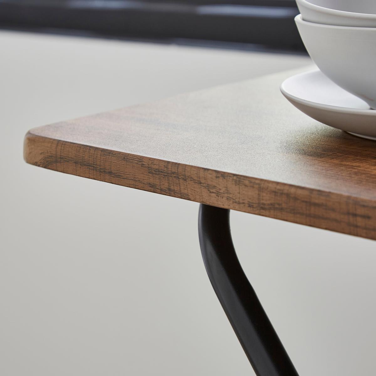 Folding Wood Effect Table Rustic Oak Effect – image 2