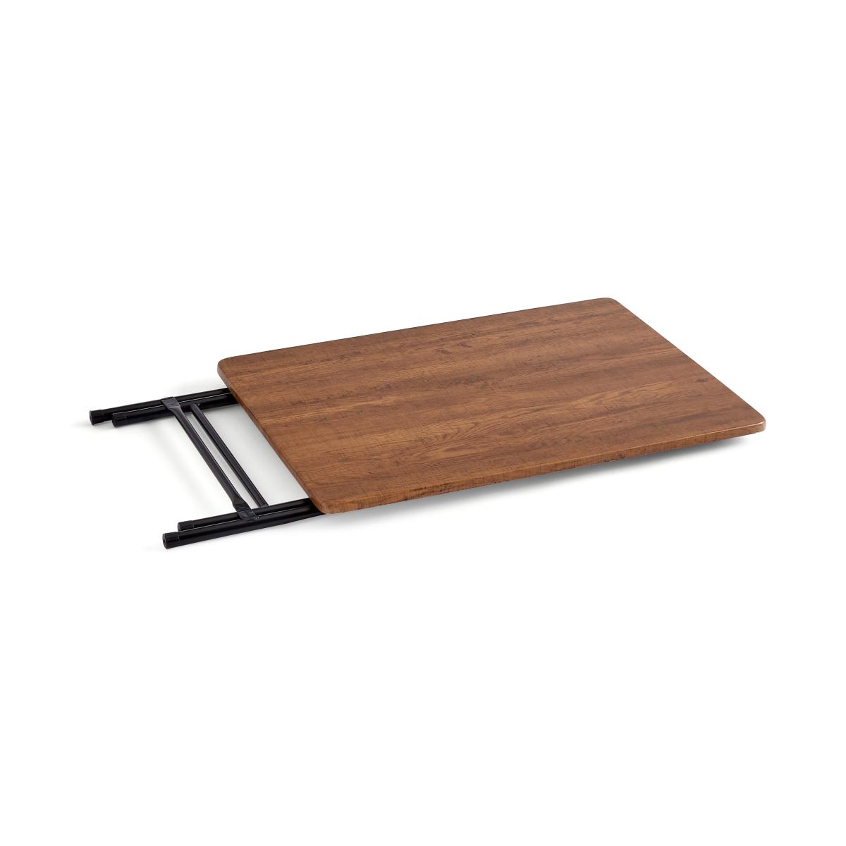 Folding Wood Effect Table Rustic Oak Effect – image 4