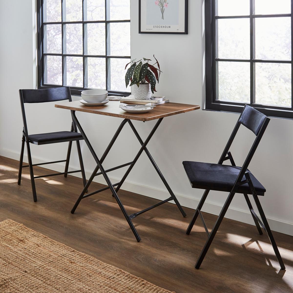 Folding Wood Effect Table Rustic Oak Effect – image 1