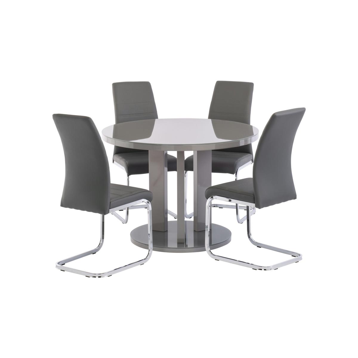Ellie 4 Seater Round Dining Table Grey – image 3