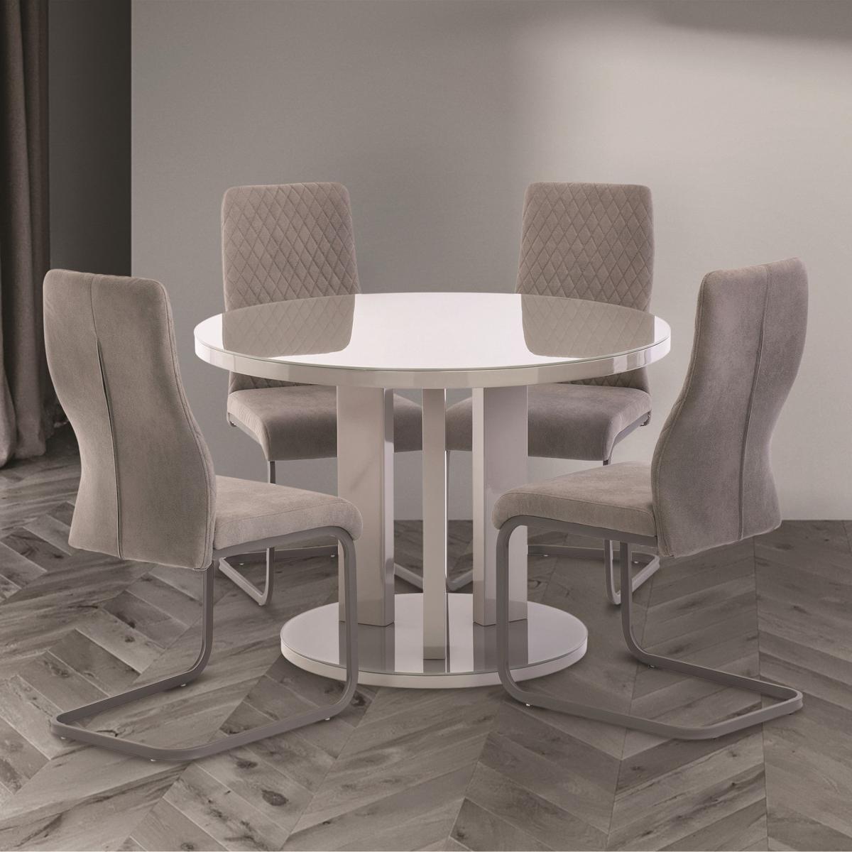 Ellie 4 Seater Round Dining Table Grey – image 1